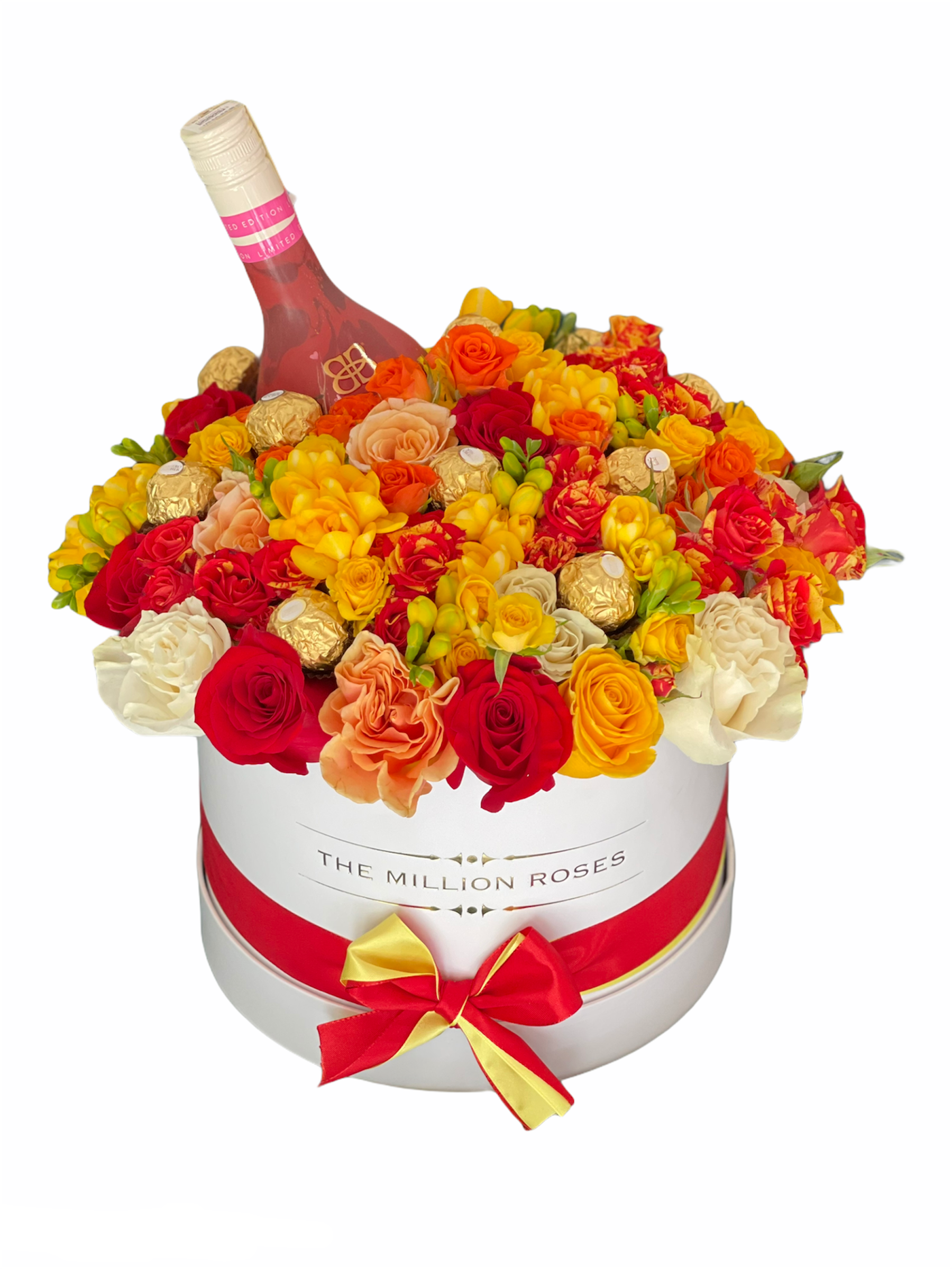FLORI MIXTE IN CUTIE MEDIE CU LIQUOR Baileys Red Velvet