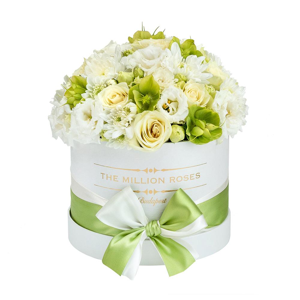 Cutie cu flori mixte-White sensation