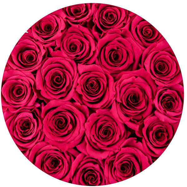 TRANDAFIRI NATURALI HOT PINK ÎN CUTIE NEAGRĂ MICĂ
